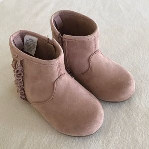 Blush pink suede boots
